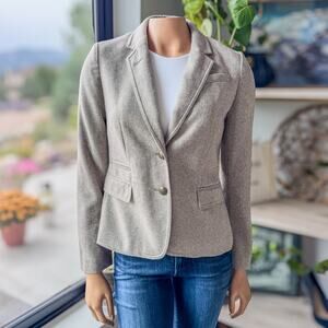 Banana Republic Black Diamond Oatmeal Tweed Academy Blazer, Shoulder Pads-Size 2